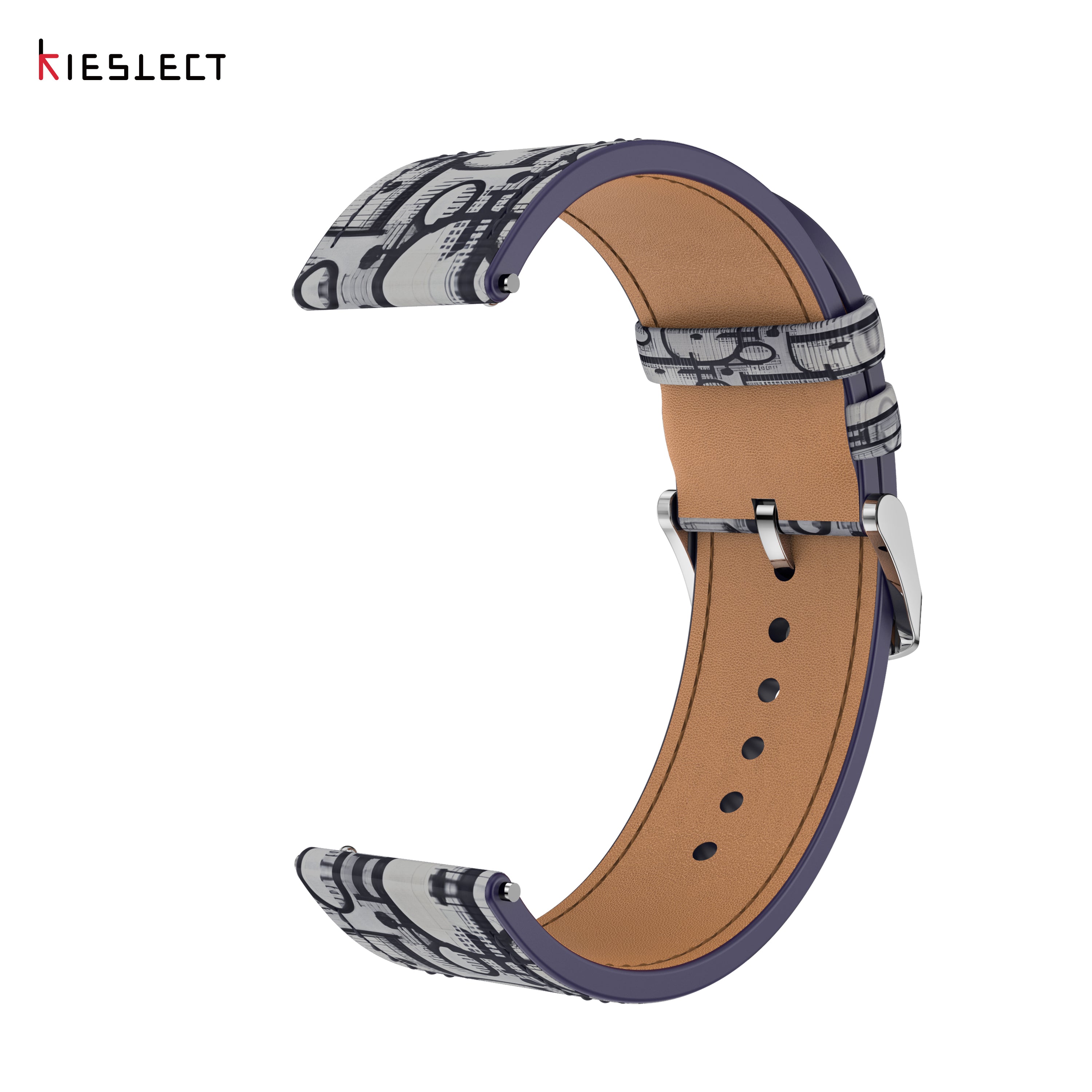 Kieslect 22MM Classic Monogram Leather  Strap